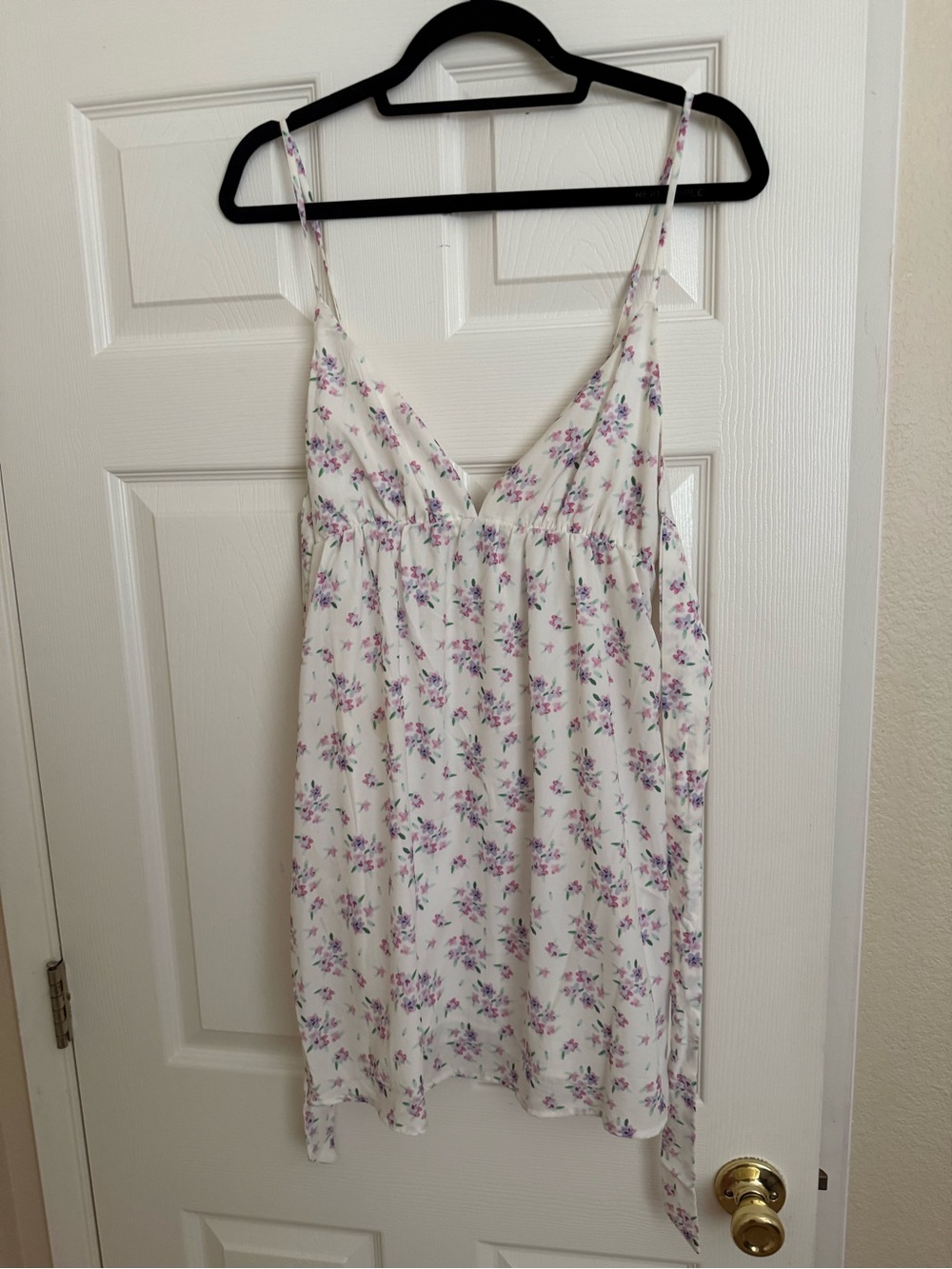 Floral White Spaghetti Strap Cami Top